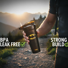 BPA-free dishwasher-safe label on Batman shaker