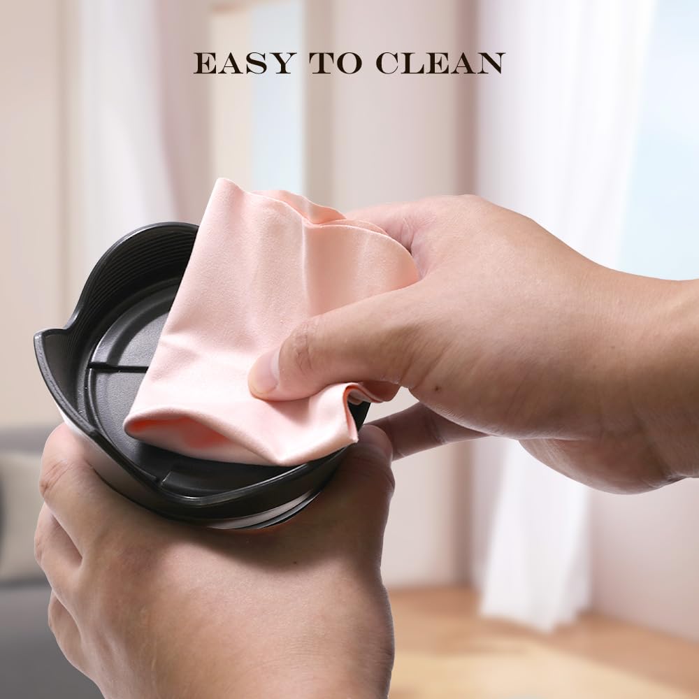 Reusable, machine-washable pink microfiber cleaning cloths