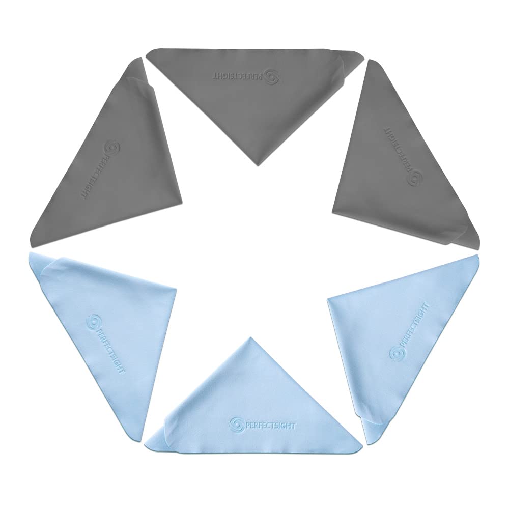 PERFECTSIGHT Microfiber Cleaning Cloths - 6 pack with 5.7 x 6.7 inch cloths