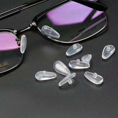Close-up of nose pad screw-in hole for eyewear frames