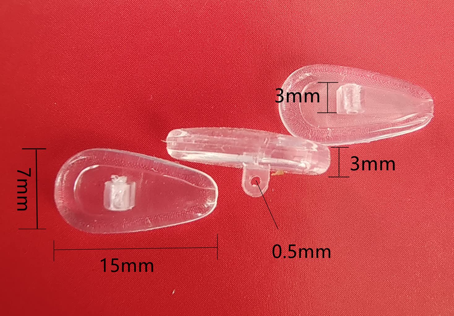 Soft medical-grade silicone nose pads inside a glasses frame