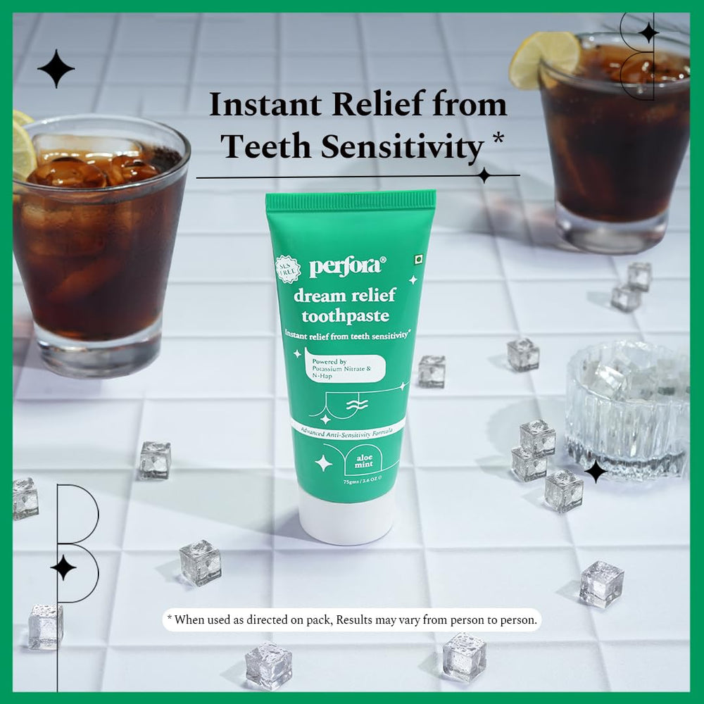Close-up of Perfora toothpaste active ingredients nano hydroxyapatite and potassium nitrate