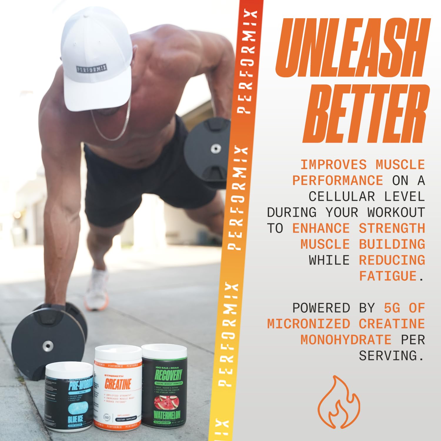 Measuring scoop of unflavored creatine monohydrate