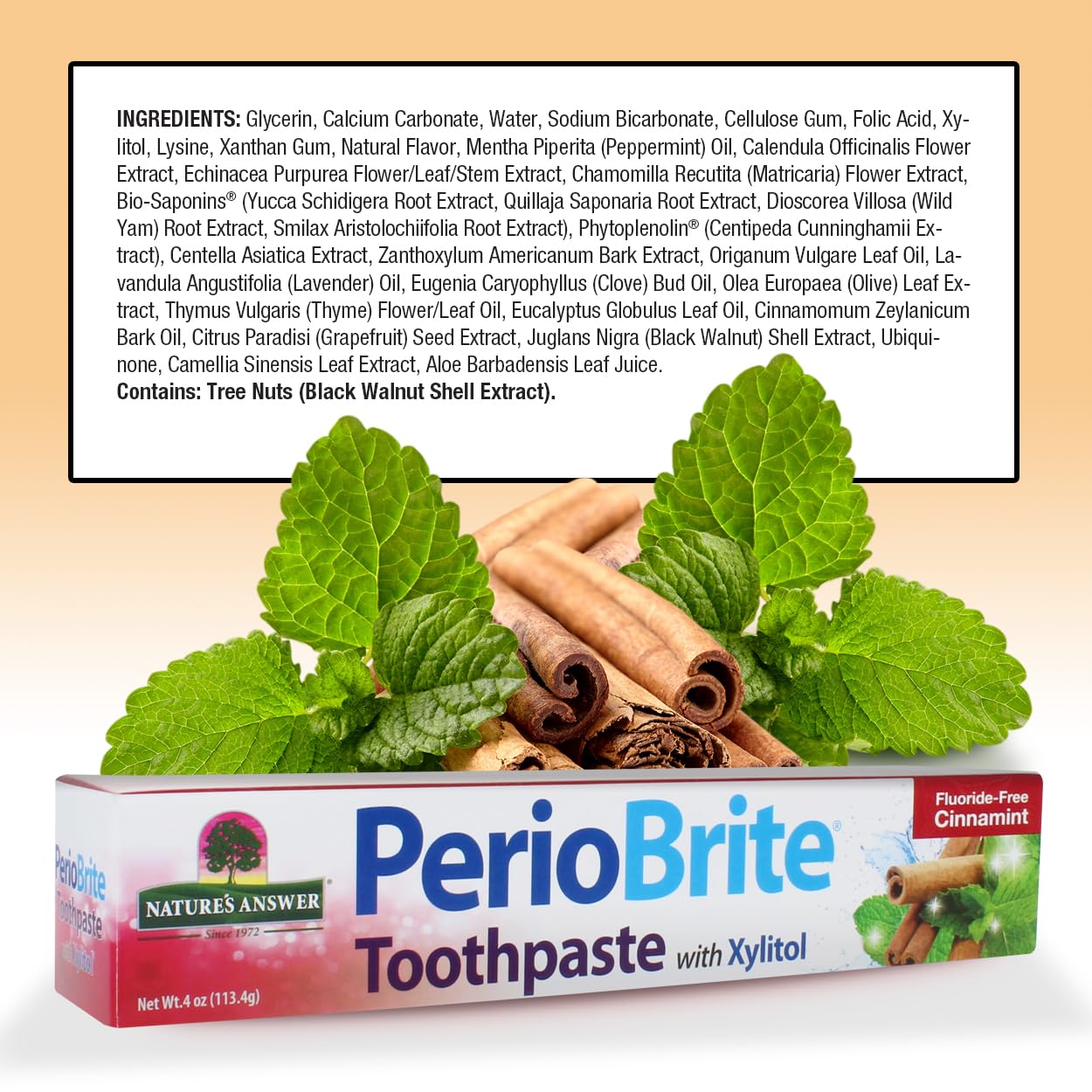 Herbal blend in PerioBrite toothpaste