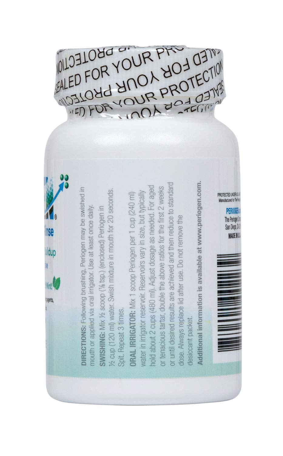 Periogen packaging with scoop and instructions