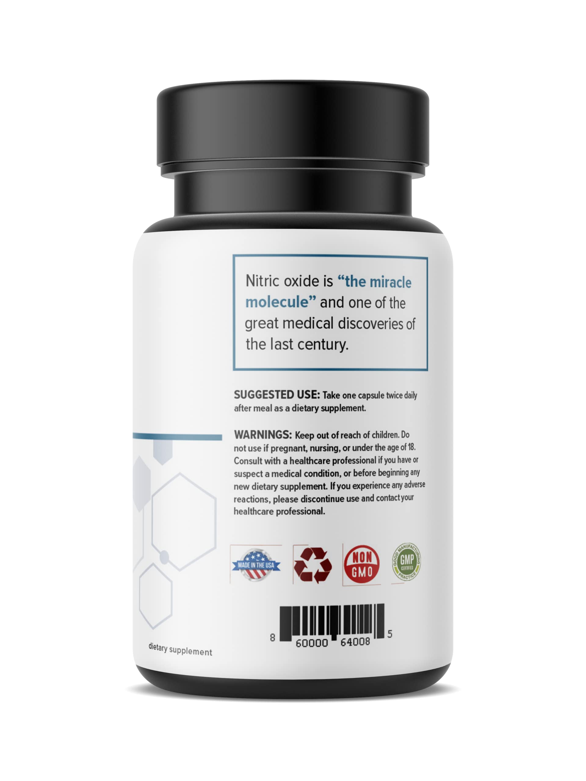 Back view showing supplement facts and ingredients