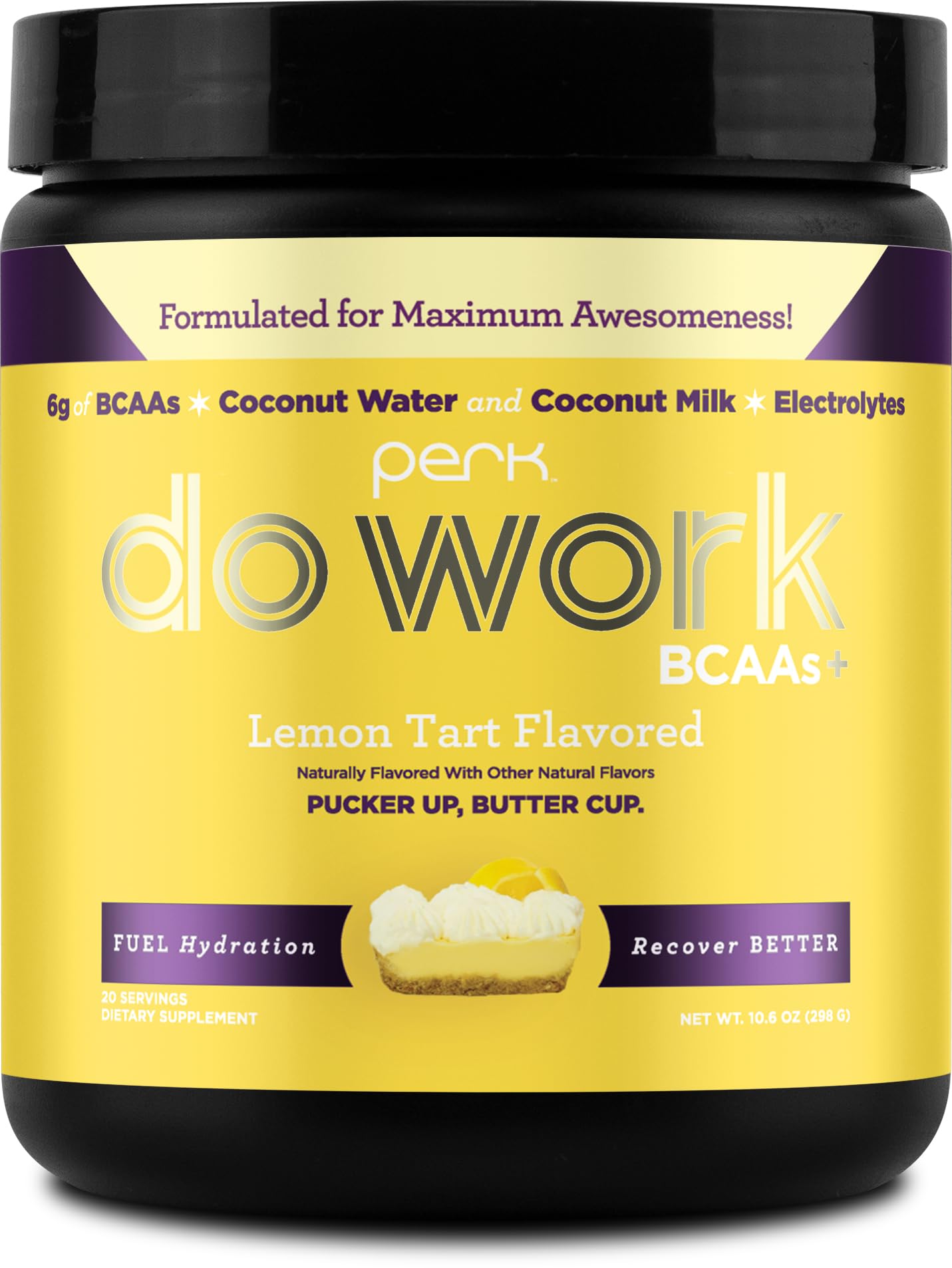 Perk BCAAs Hydration Electrolytes Lemon Tart bottle