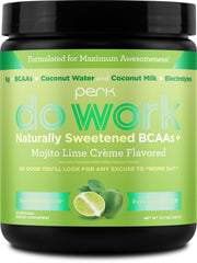 Perk Do Work BCAAs Mojito Lime Creme flavor bottle
