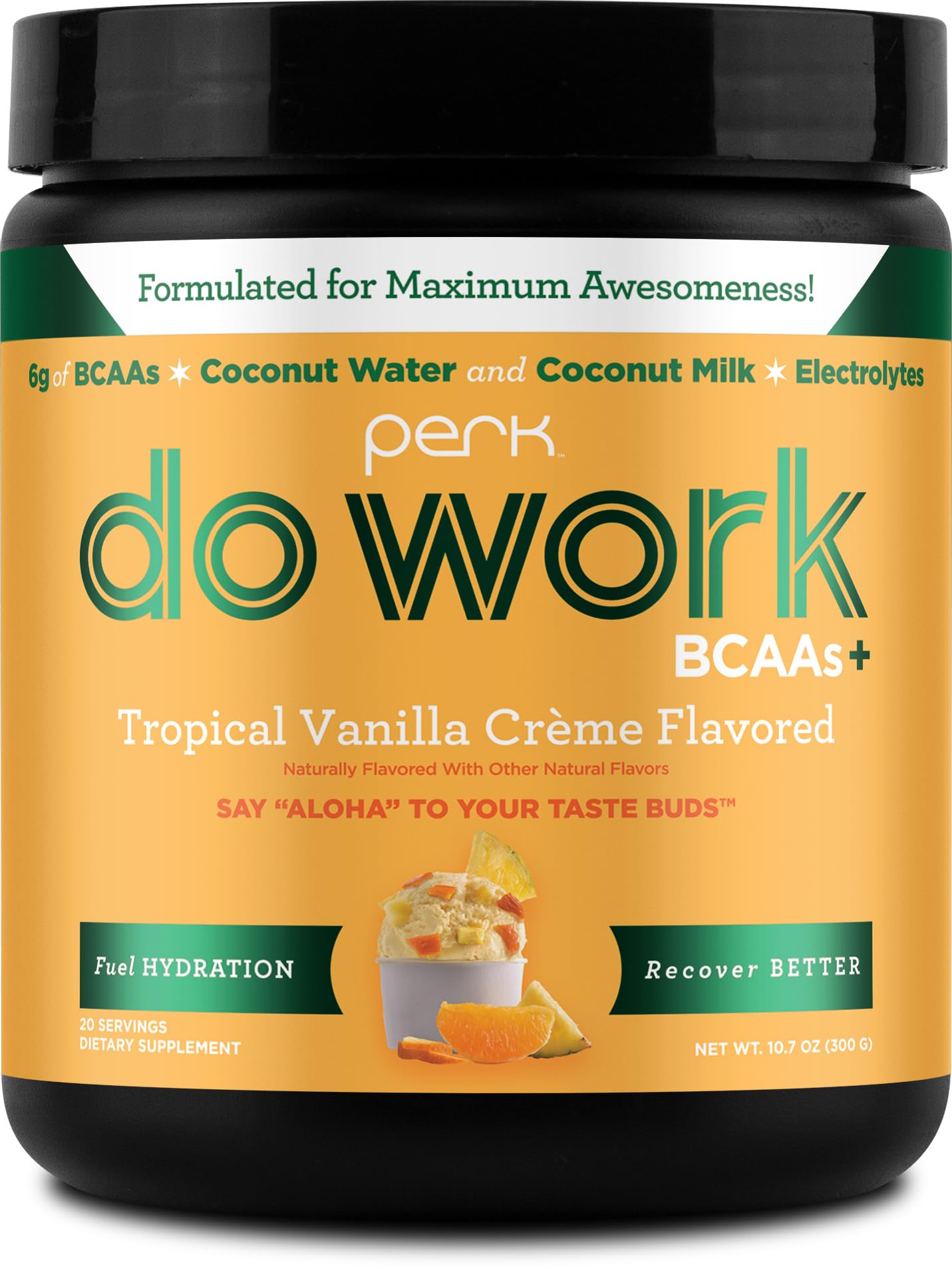 Perk Do Work BCAAs Tropical Vanilla Creme – hero image