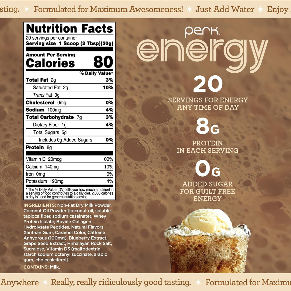 Serving suggestion: shake with Perk Energy Root Beer Freeze