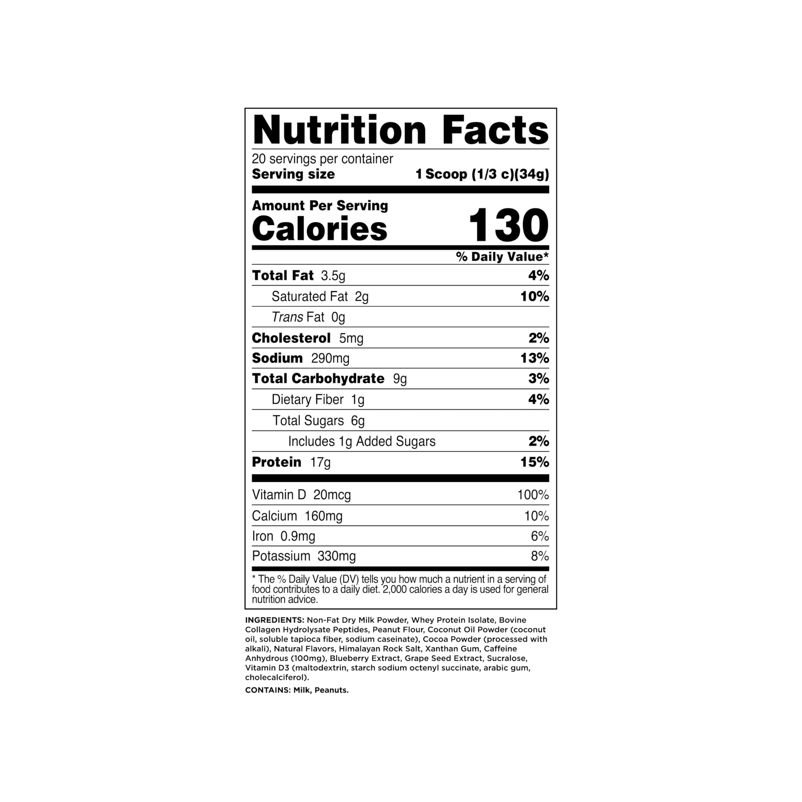 Caffeine boost with grape seed and blueberry antioxidant extracts