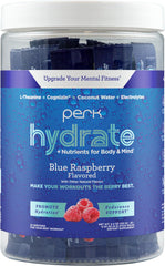 Perk Hydrate Blue Raspberry Electrolyte Stickpacks 20-pack box