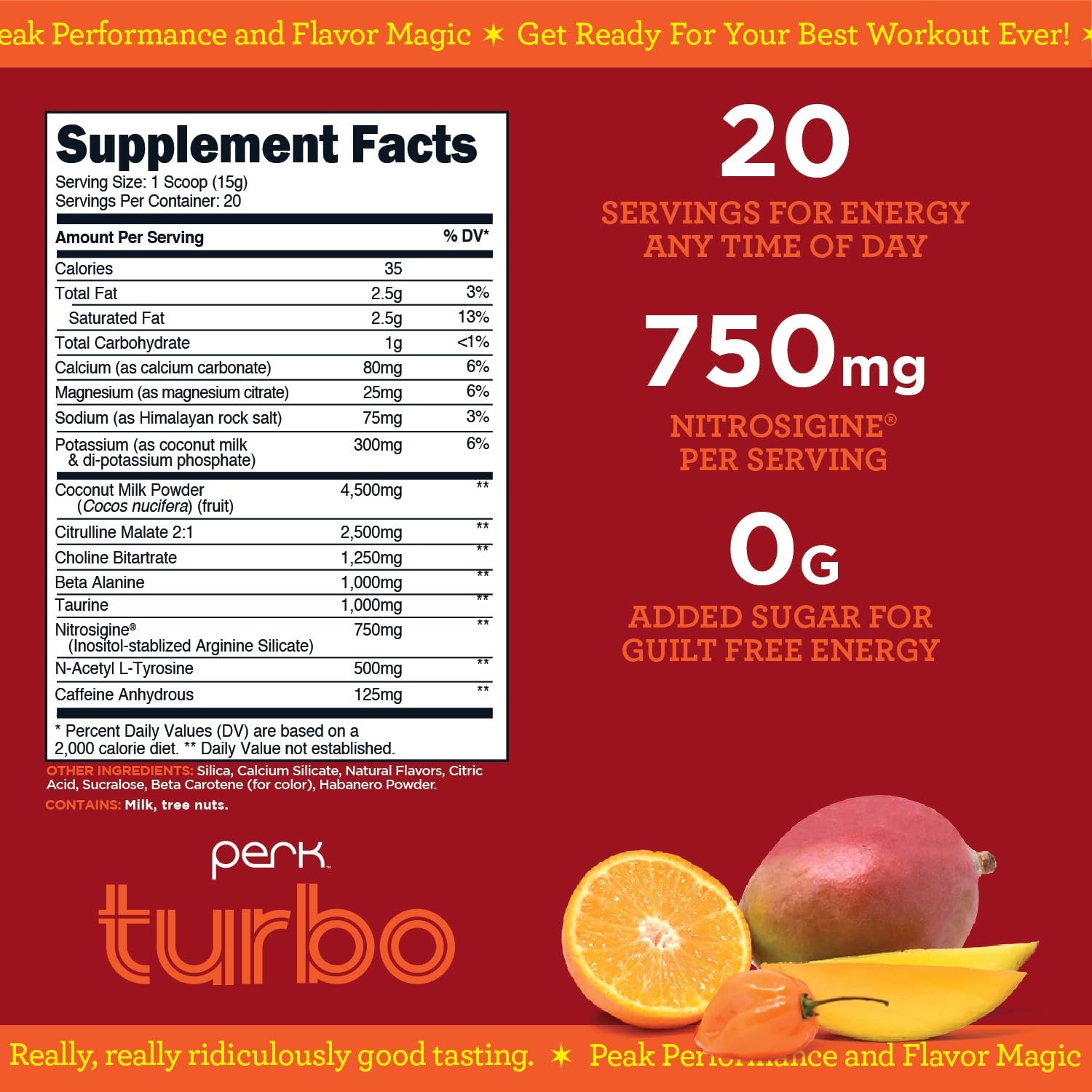 Scooped Perk Turbo Mango Habanero pre-workout powder