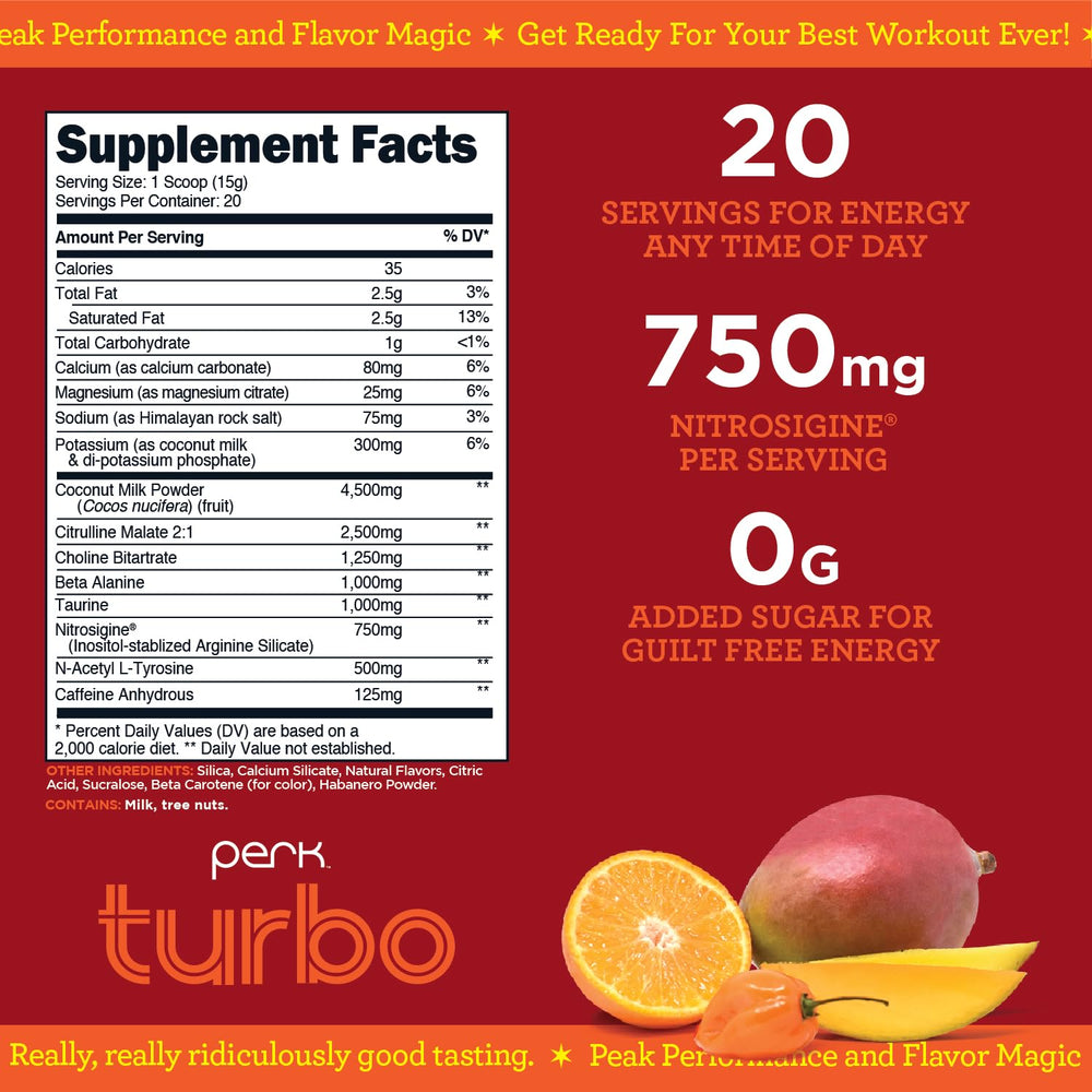 Scooped Perk Turbo Mango Habanero pre-workout powder