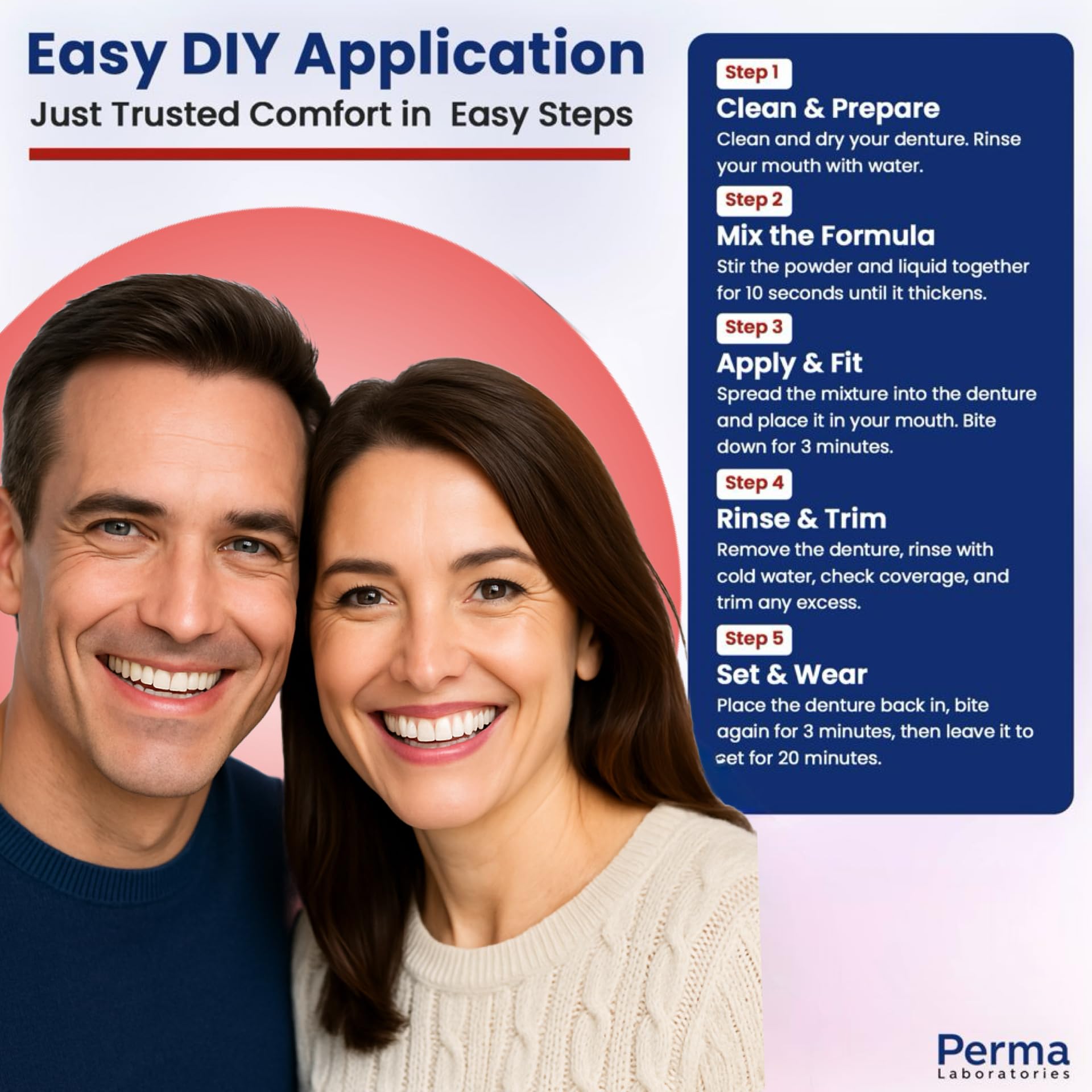 Made in USA – Perma Soft Denture Reliner Kit label