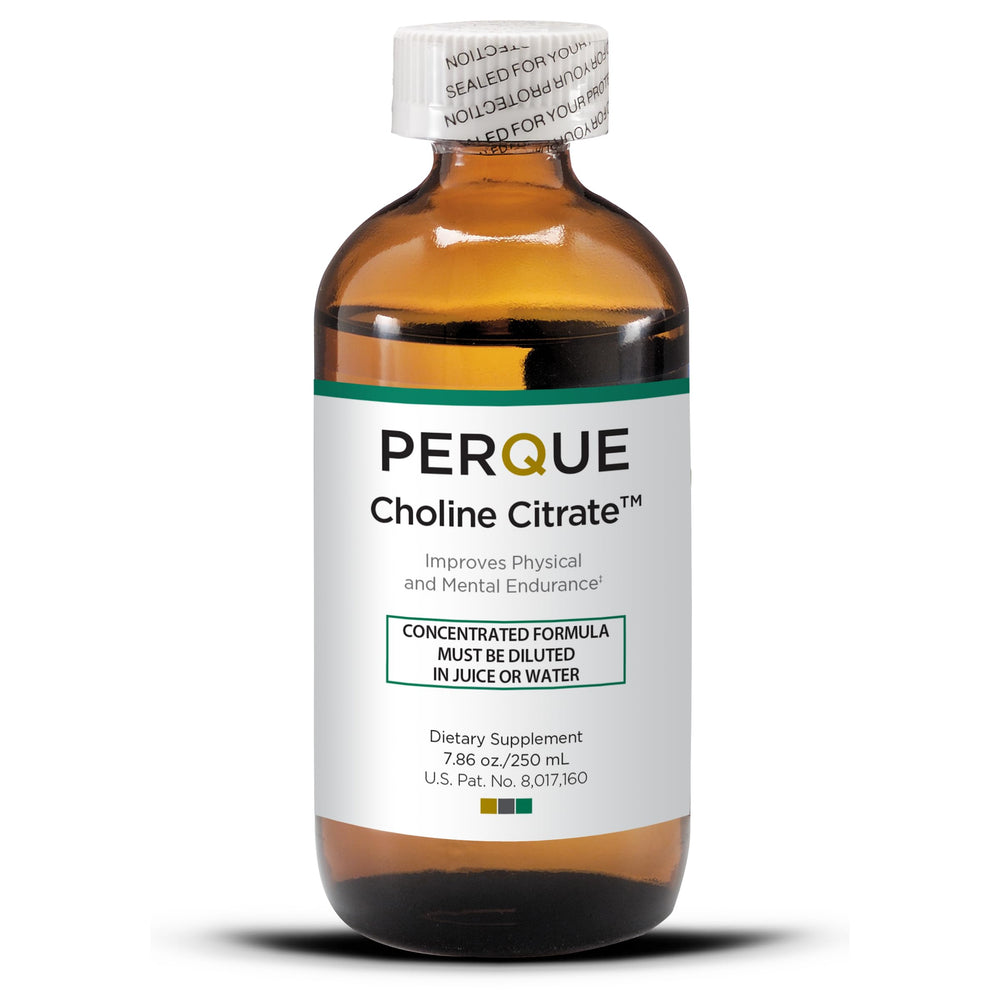 Bottle of Perque Choline Citrate liquid 7.86 oz