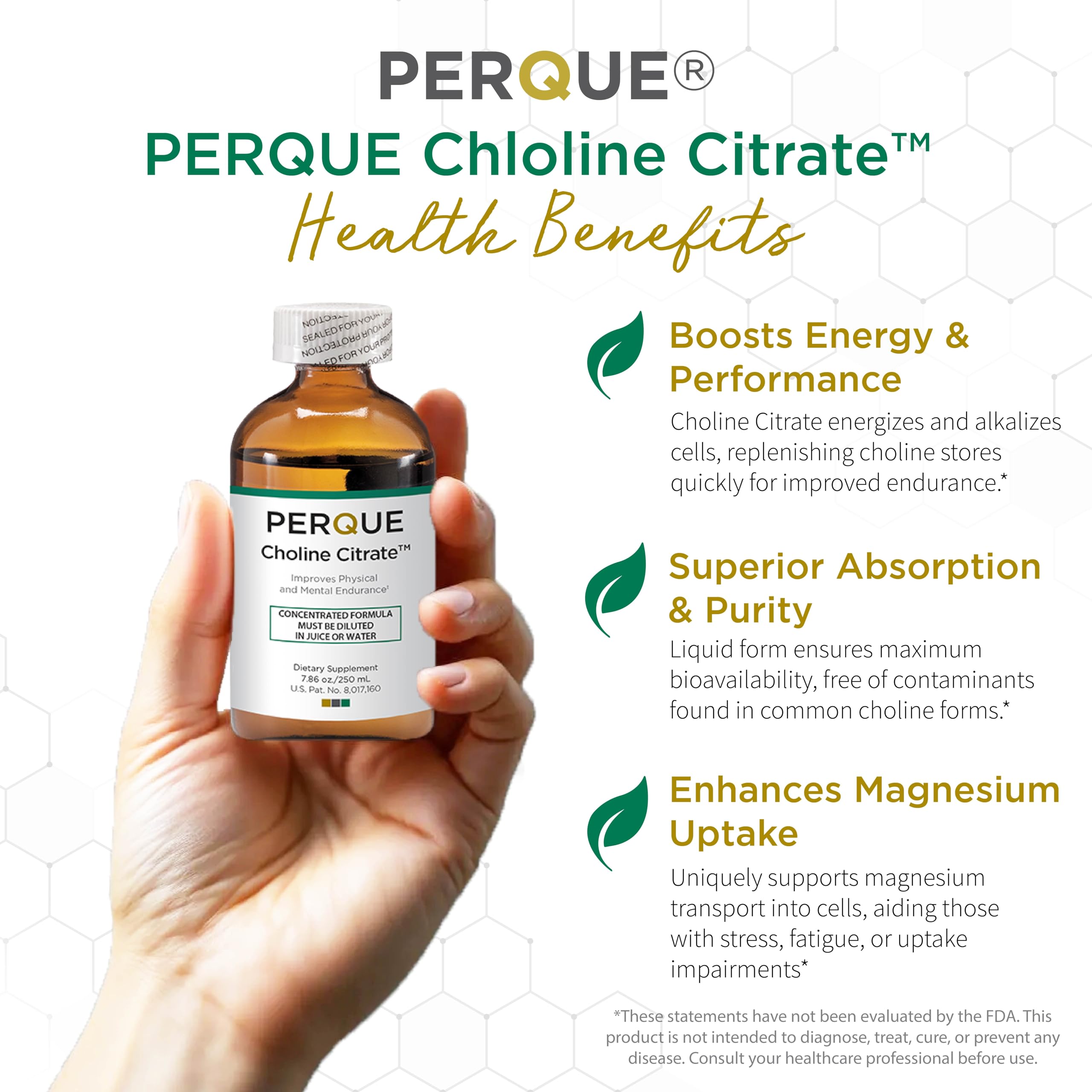 PERQUE Choline Citrate liquid label close-up