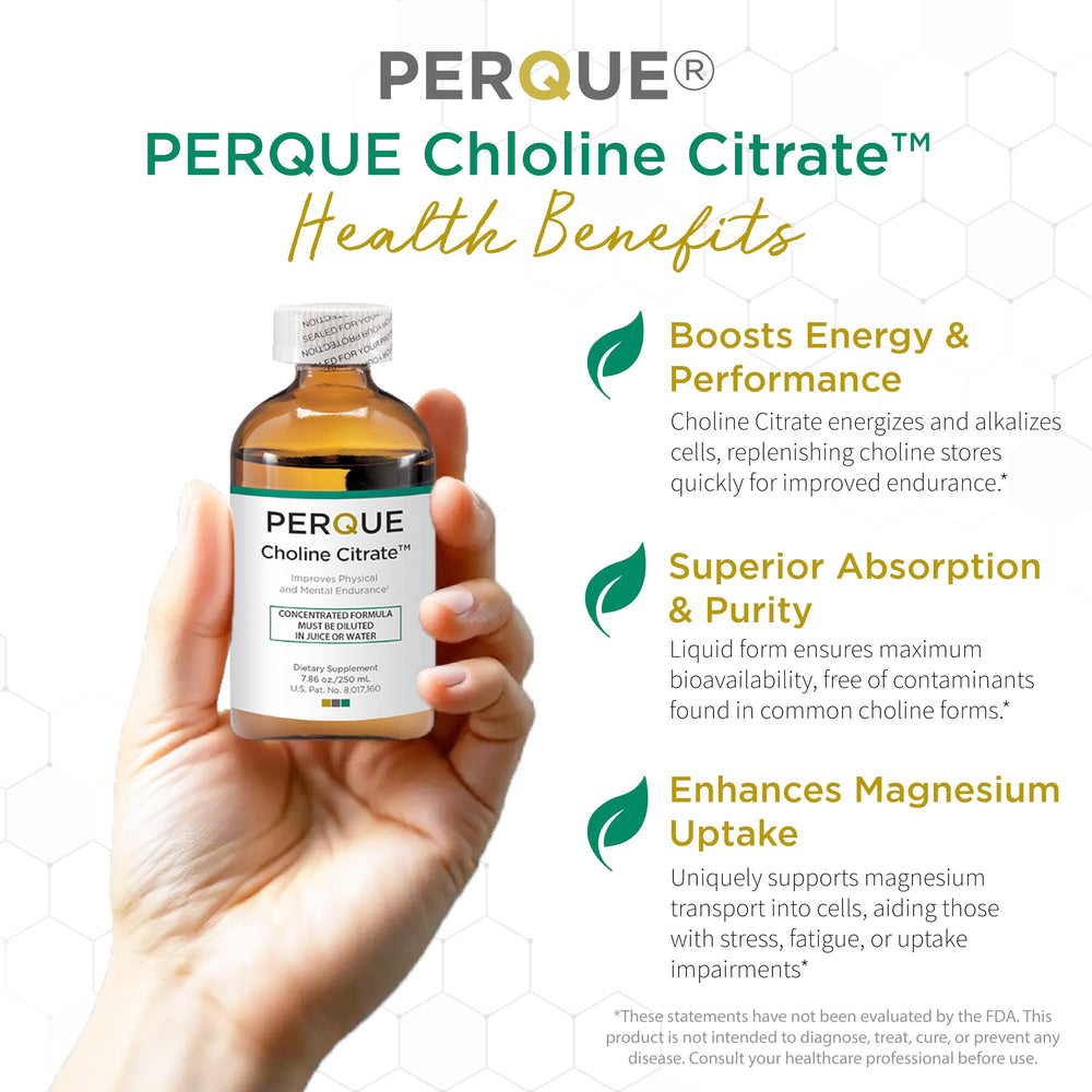PERQUE Choline Citrate liquid label close-up