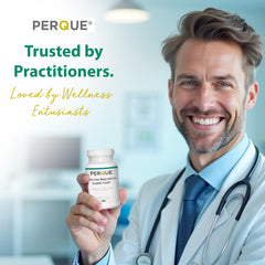 Close-up of softgel capsules from Perque Glucose Regulation Guard Forte