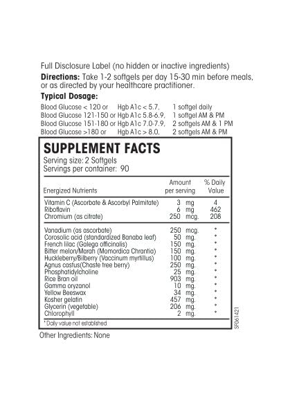 Key ingredients include corosolic acid from Banaba leaf and French Lilac