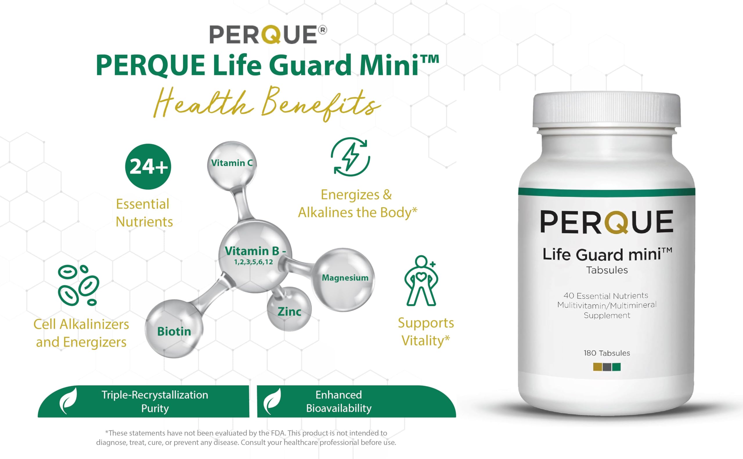 PERQUE Life Guard Mini 180 Tabs bottle with tablets