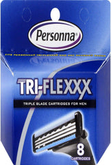 Personna Tri Flex cartridge closeup blades for a precise, comfortable shave