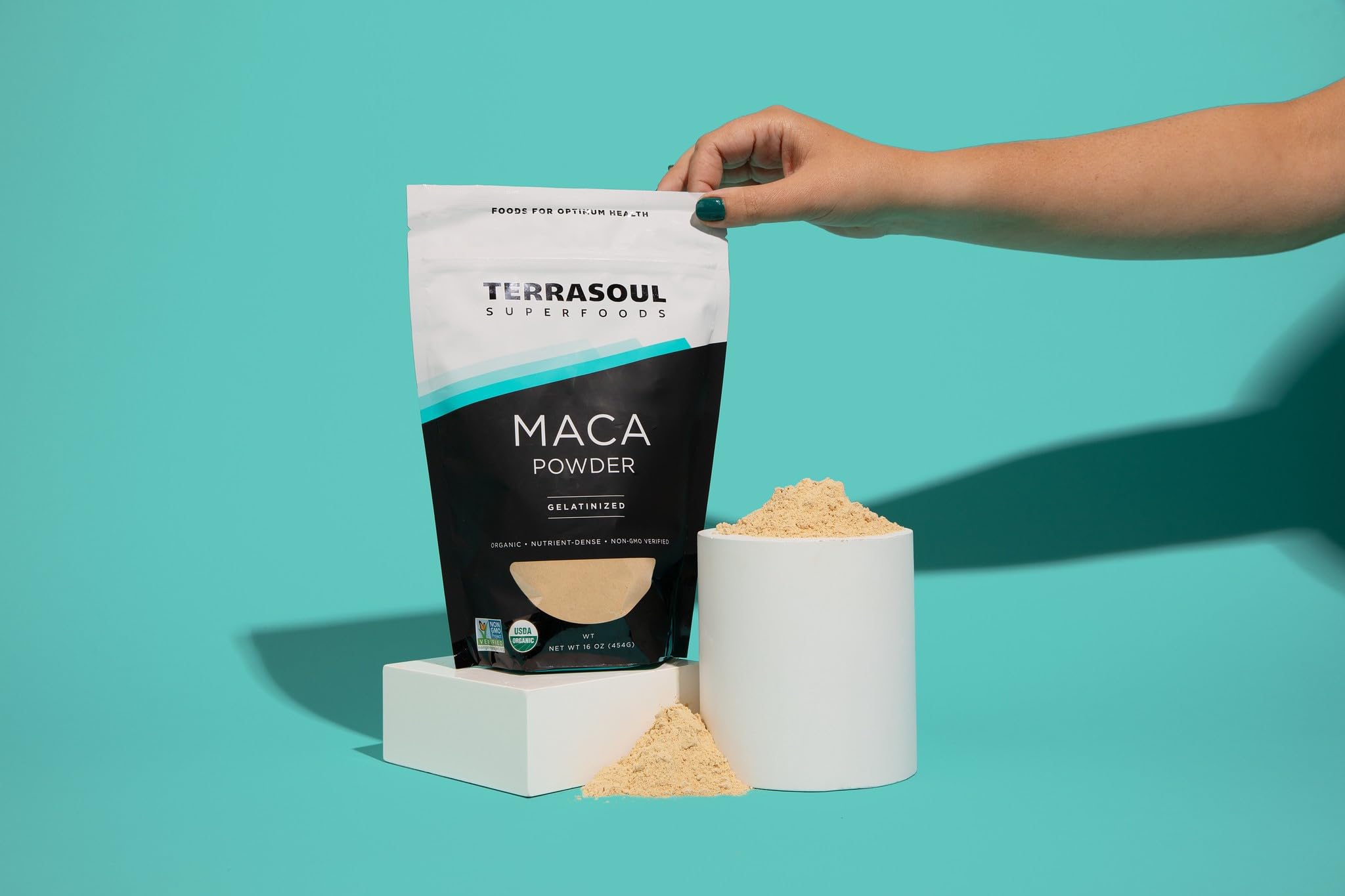 Raw Peruvian maca roots used to make gelatinized powder