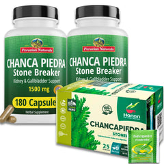Peruvian Naturals Chanca Piedra Capsules & Herbal Tea Bundle, Stone Breaker Kidney Support, Pack of 3