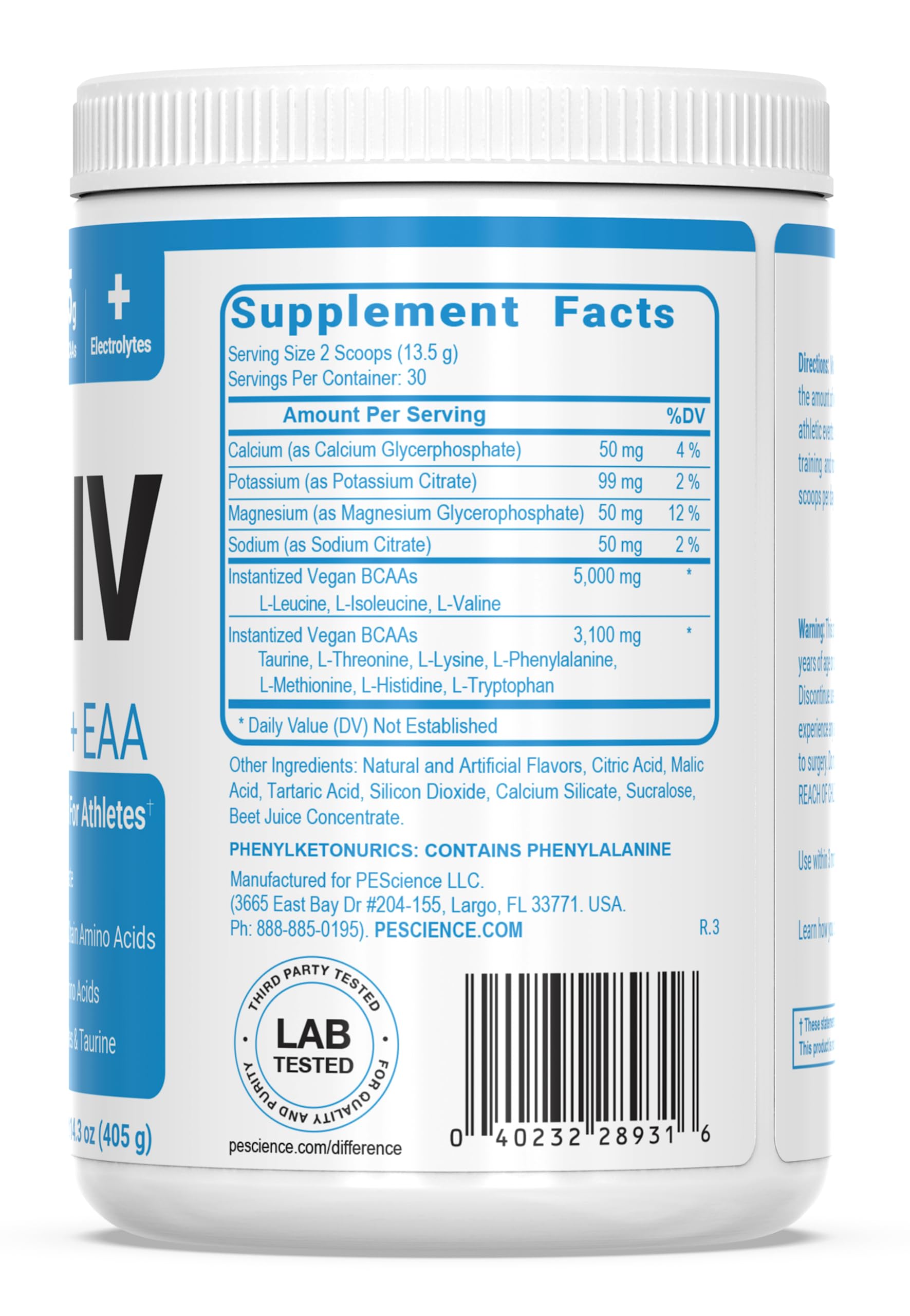 Illustration of rapid absorption vegan BCAA and EAA powder