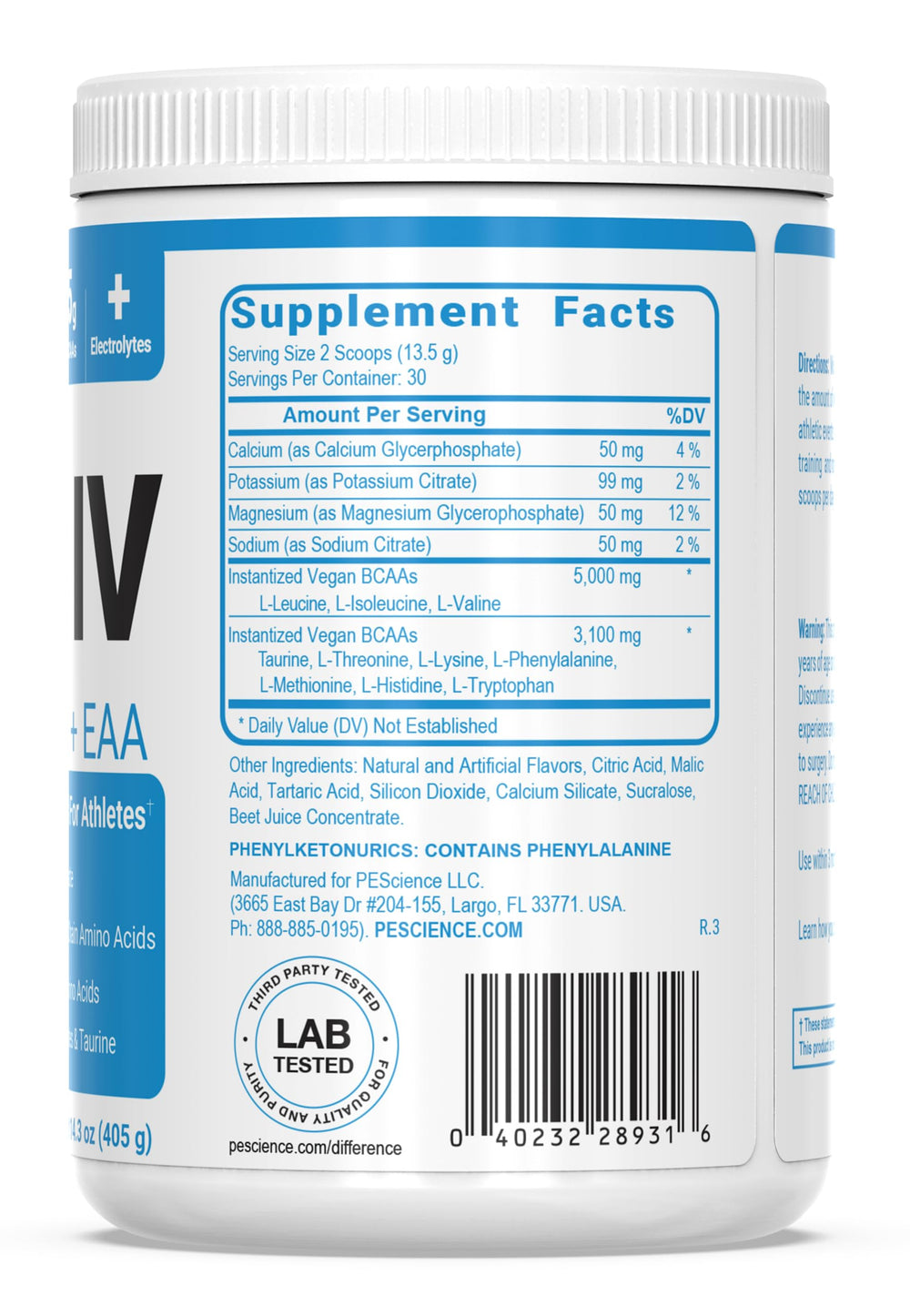 Illustration of rapid absorption vegan BCAA and EAA powder