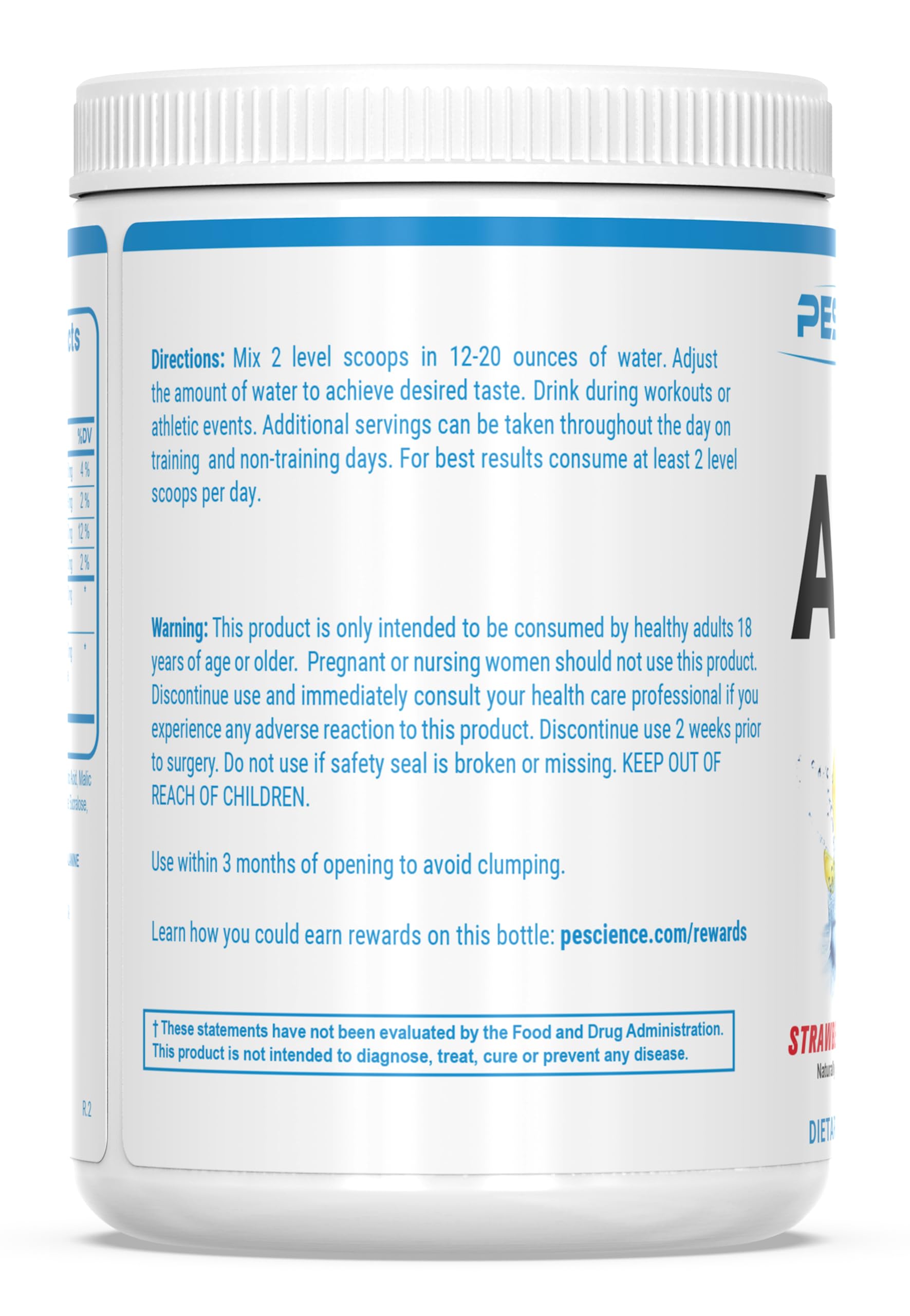 Serving scoop with PEScience Amino IV powder