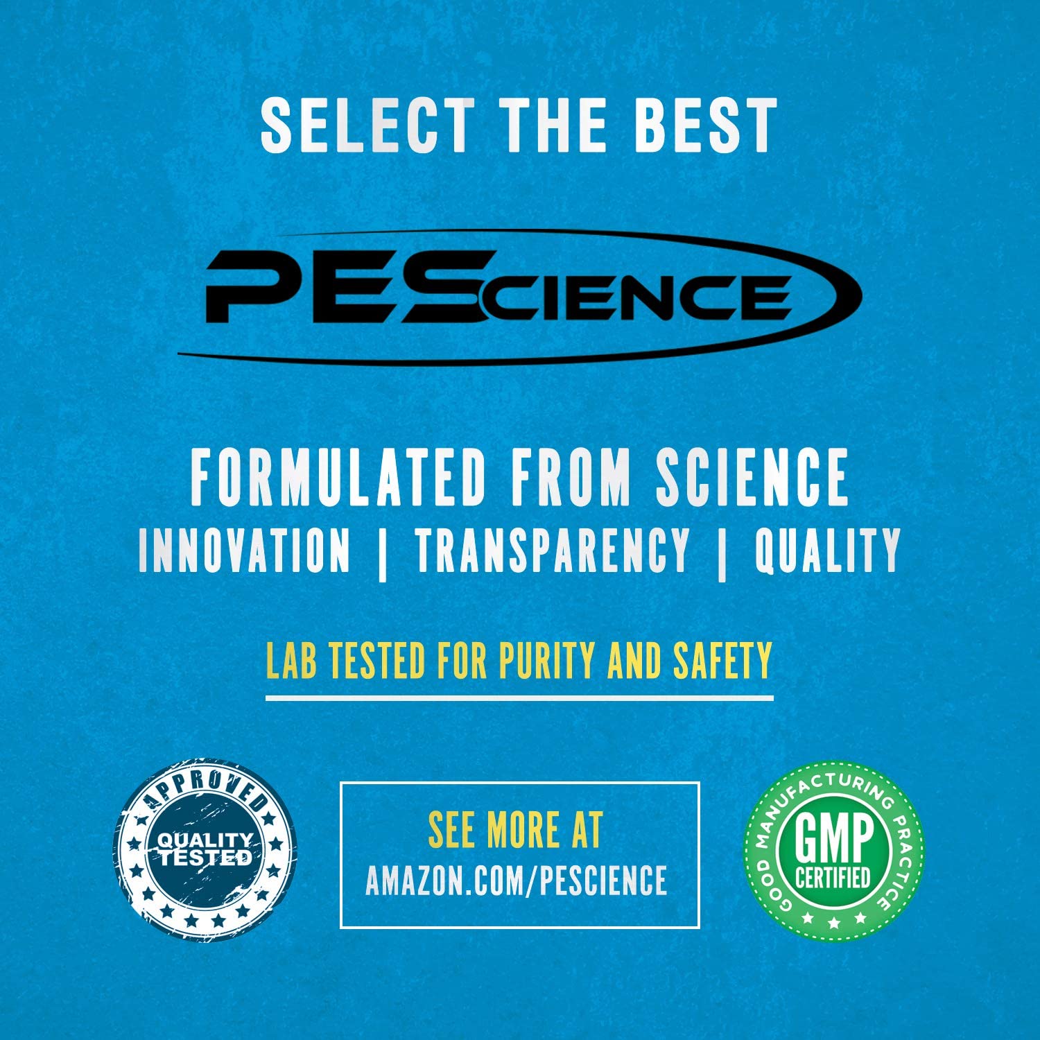 PEScience Amino IV seal-testing confirms third-party purity checks.