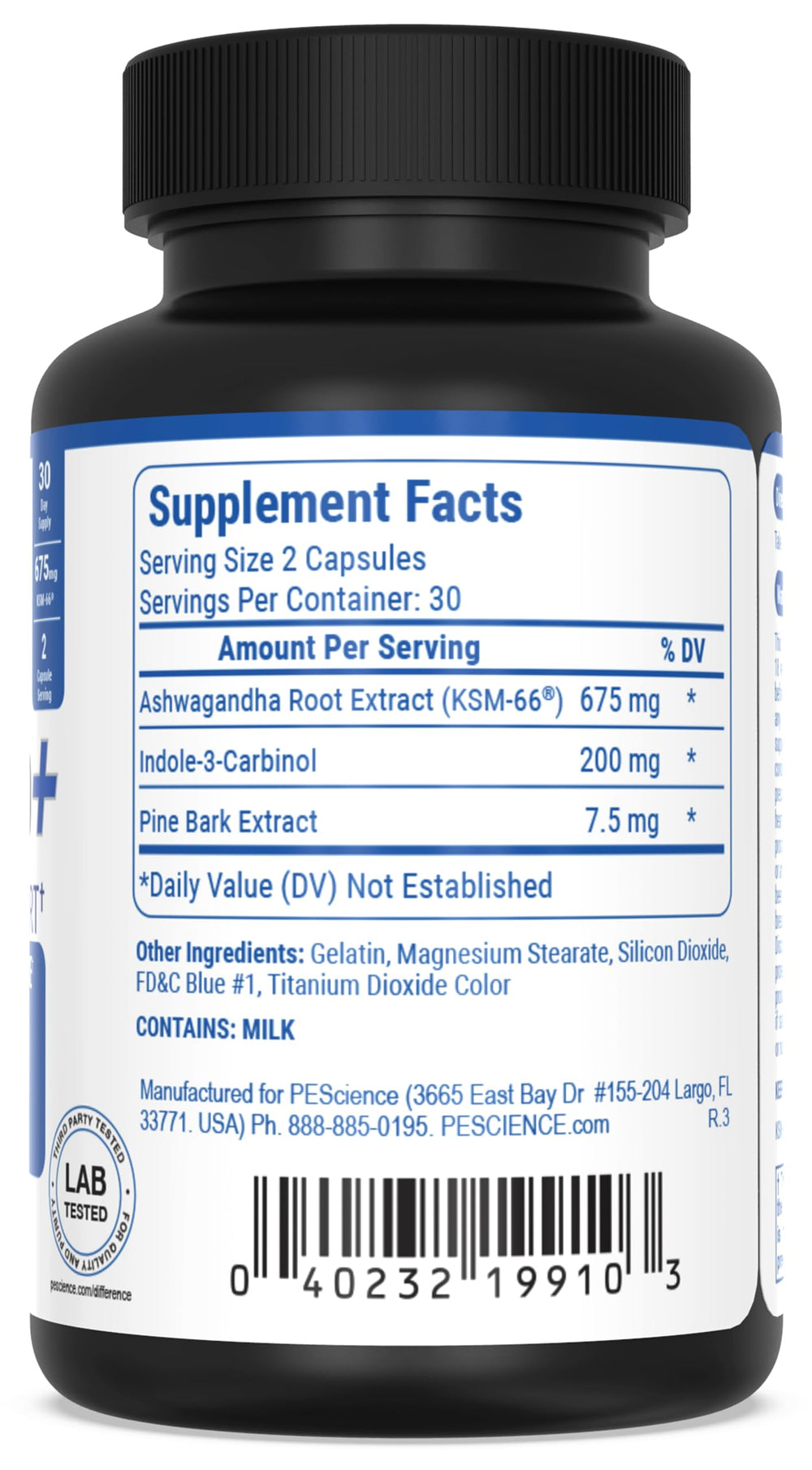 PEScience Erase Pro+ bottle pour captures convenient two-pill daily regimen