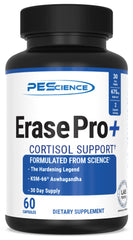 PEScience Erase Pro+ front label image showing multi-hormone support for muscles and recovery