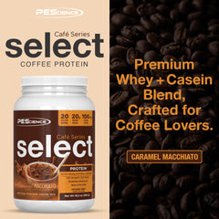 PEScience Select Cafe with milk frother showing smooth, drinkable latte-like texture