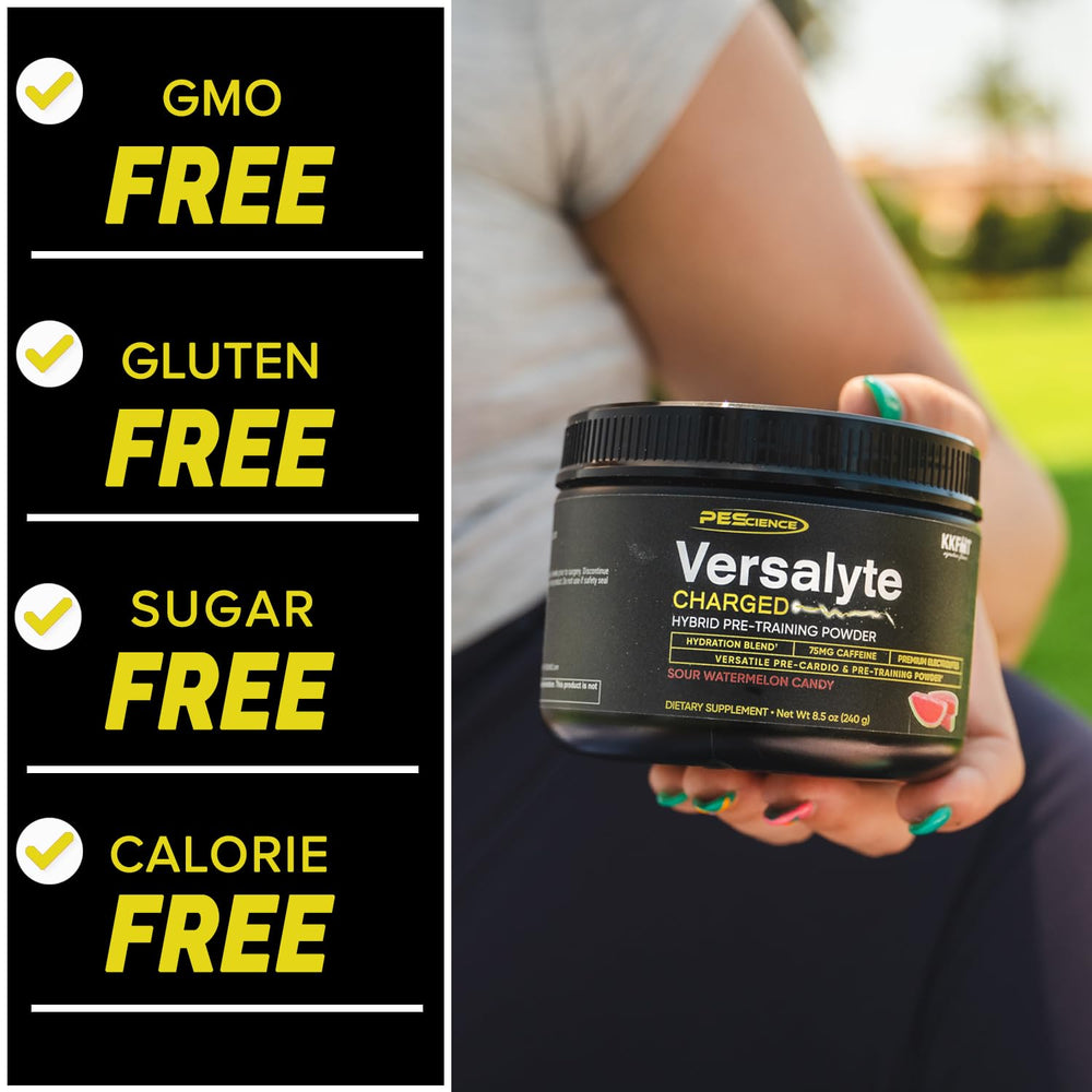 PEScience Versalyte Charged powder dissolving in glass for quick hydration