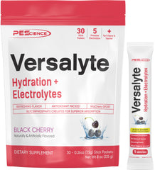 PEScience Versalyte stick packs front view for on-the-go hydration and performance support