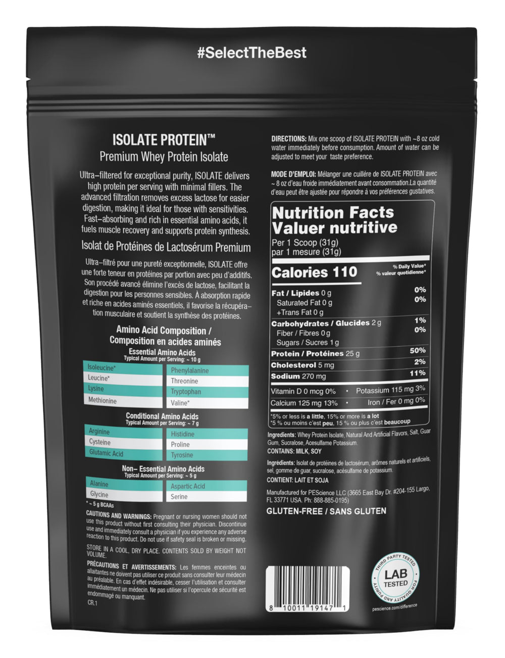 PEScience Whey Isolate Vanilla Cupcake scoop pouring for easy mixing