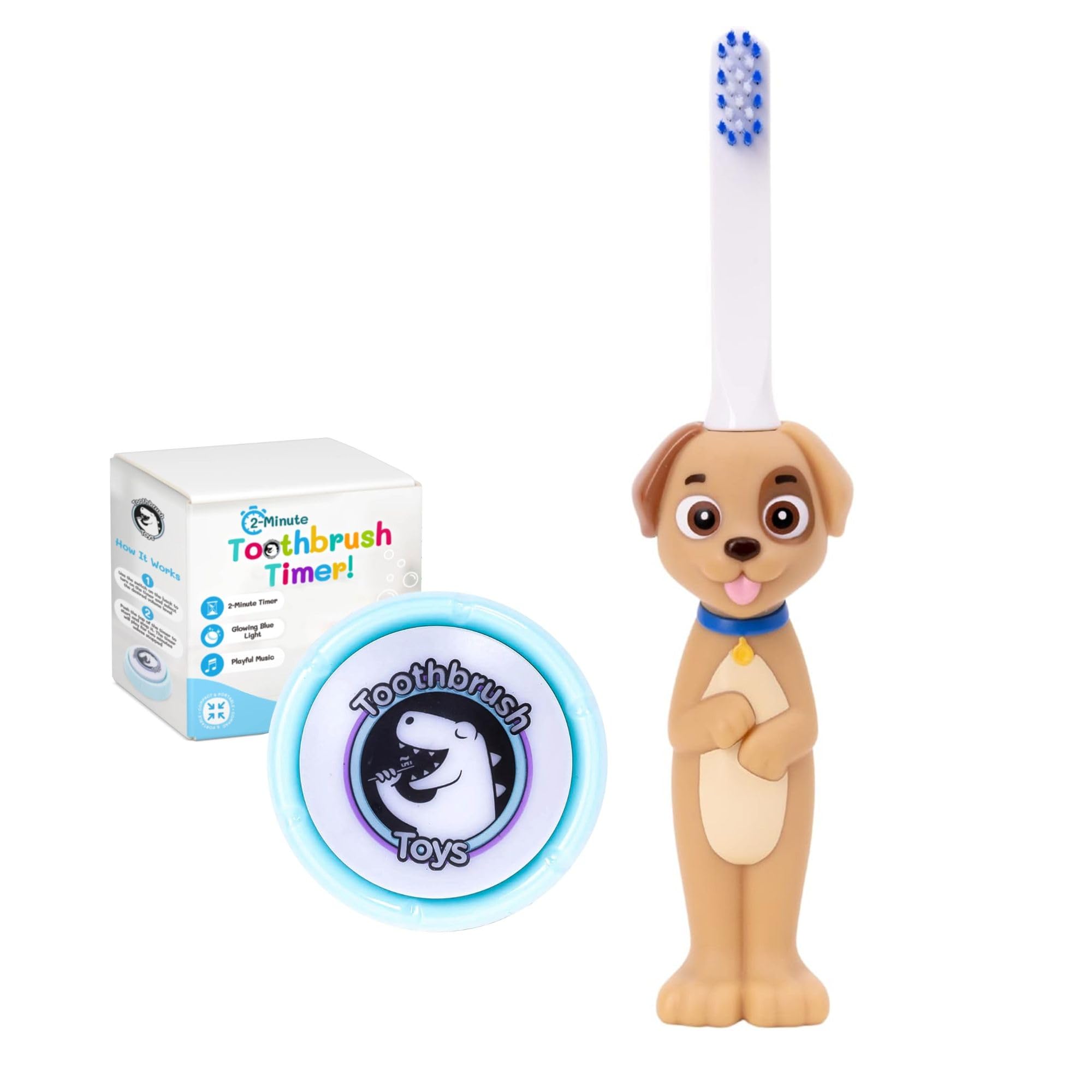 Main image of Petey The Puppy Toothbrush Toy and Toothbrush Timer