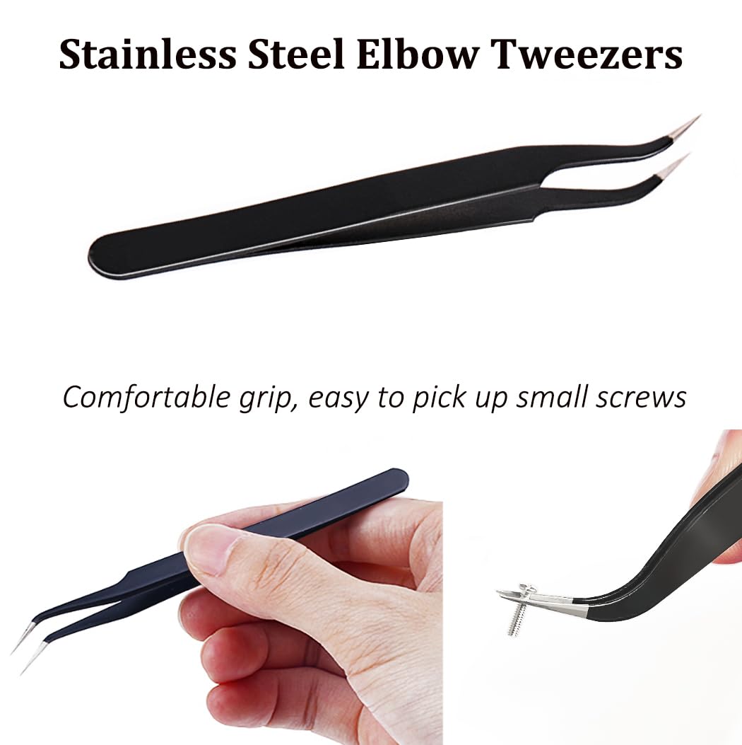 Precision tweezers included with the repair kit