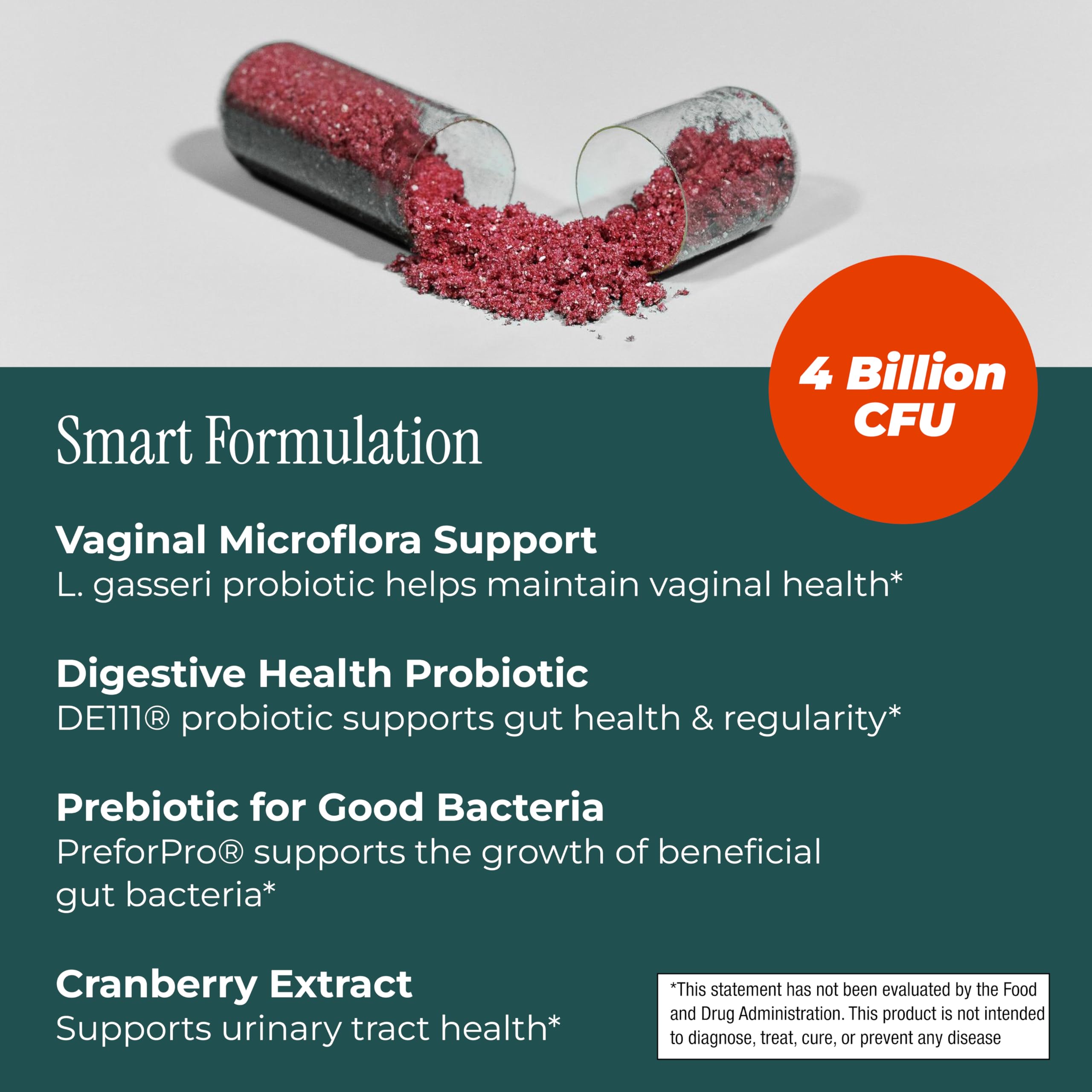 Cranberry extract and probiotic capsules for urinary tract health