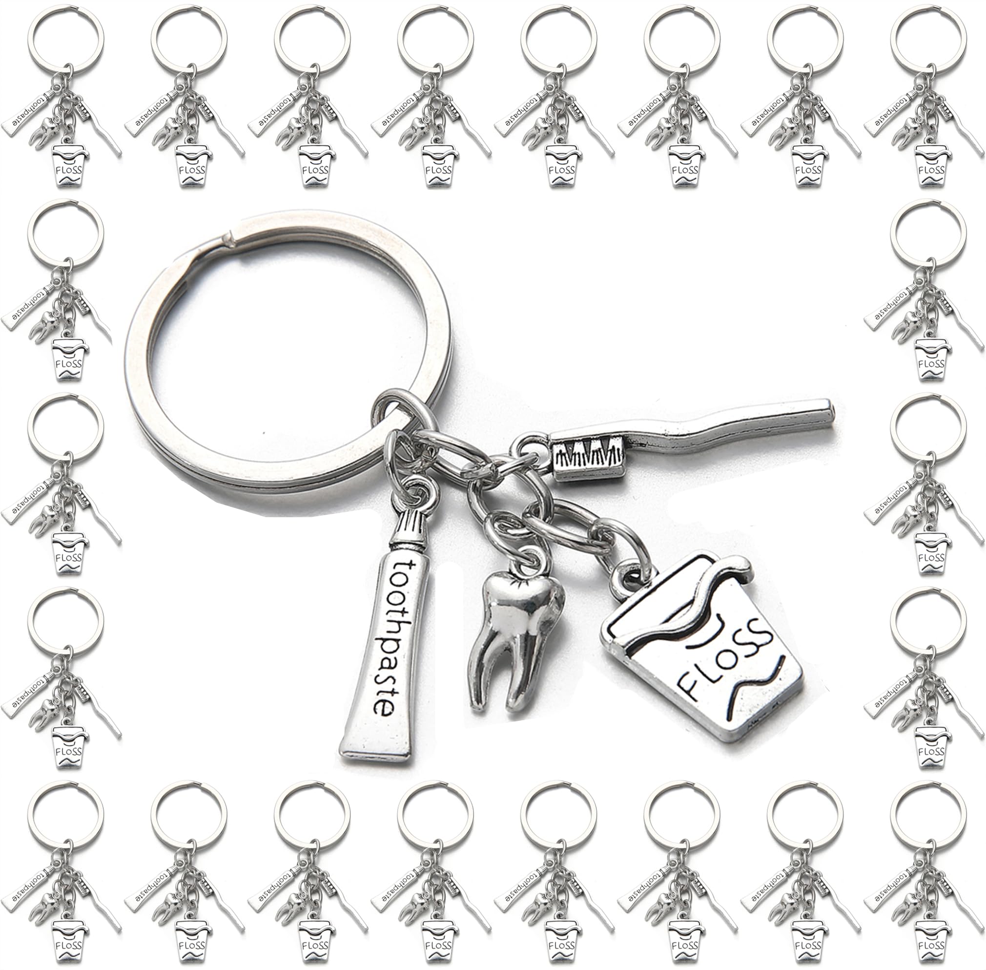 PHAETON 20PCS Toothbrush Keychain set - front view