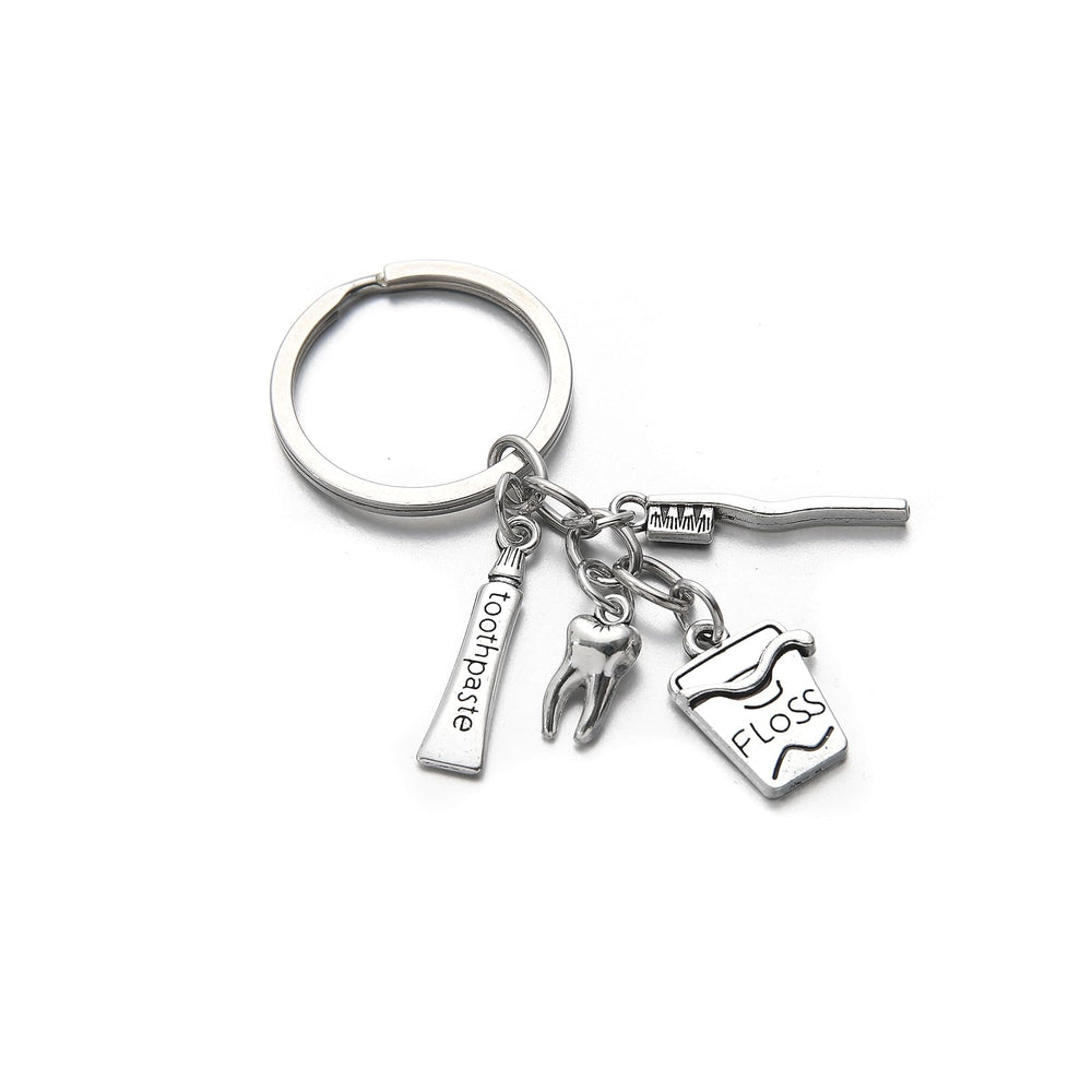 Side view of toothbrush shape keyring design