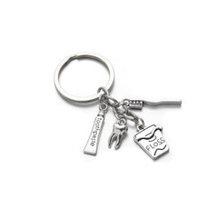 Side view of toothbrush shape keyring design