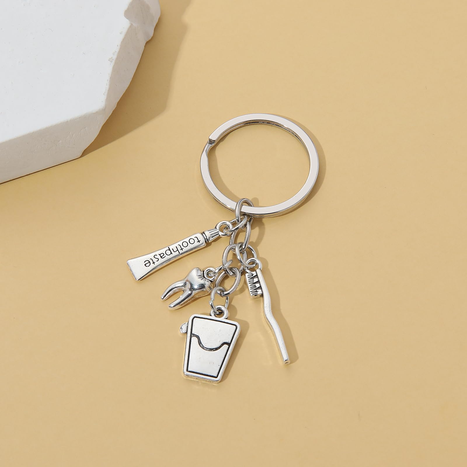 Dental hygienist or dentist gift idea with chic toothbrush keychain