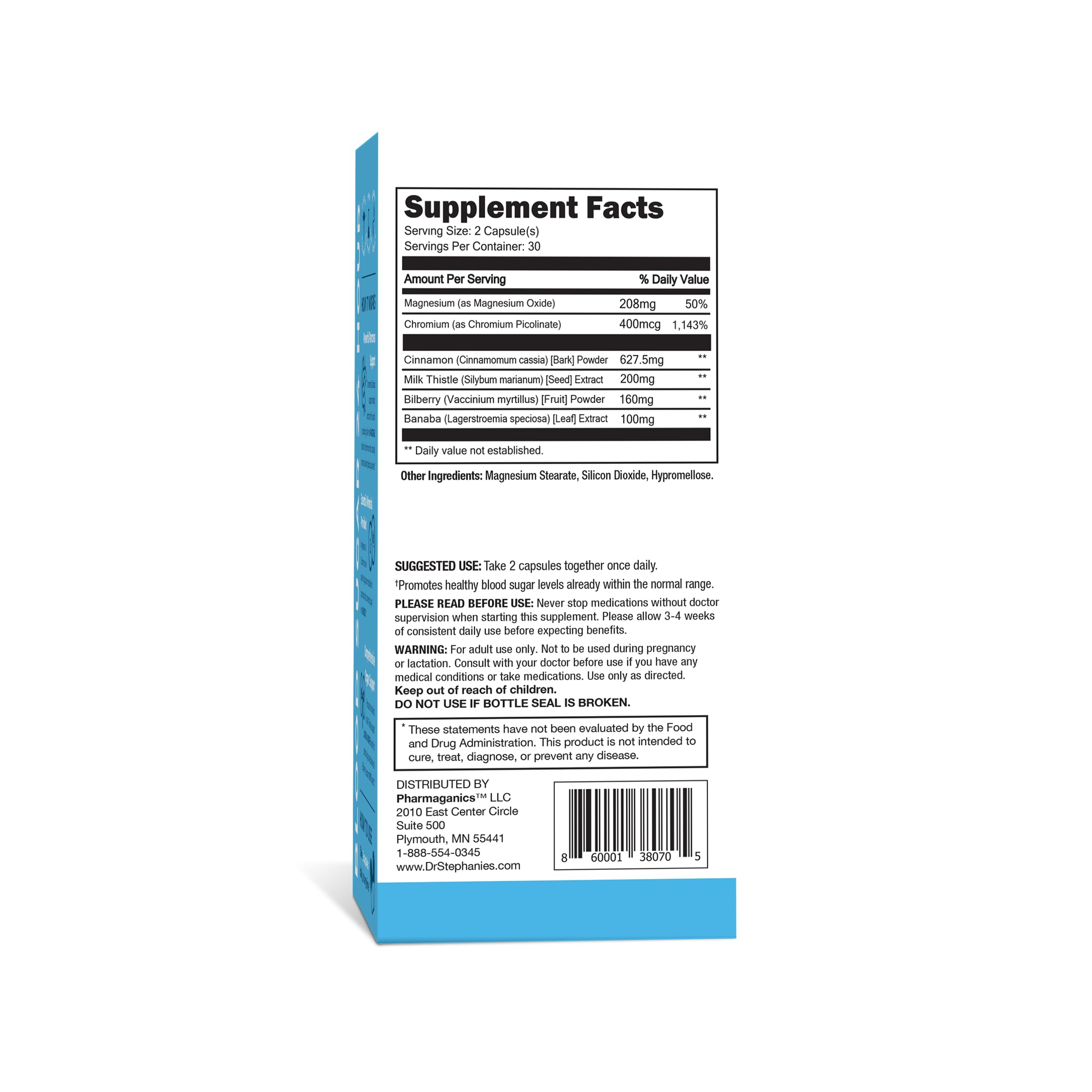 Pharmaganics Third-party tested seal close-up reinforces verified ingredients