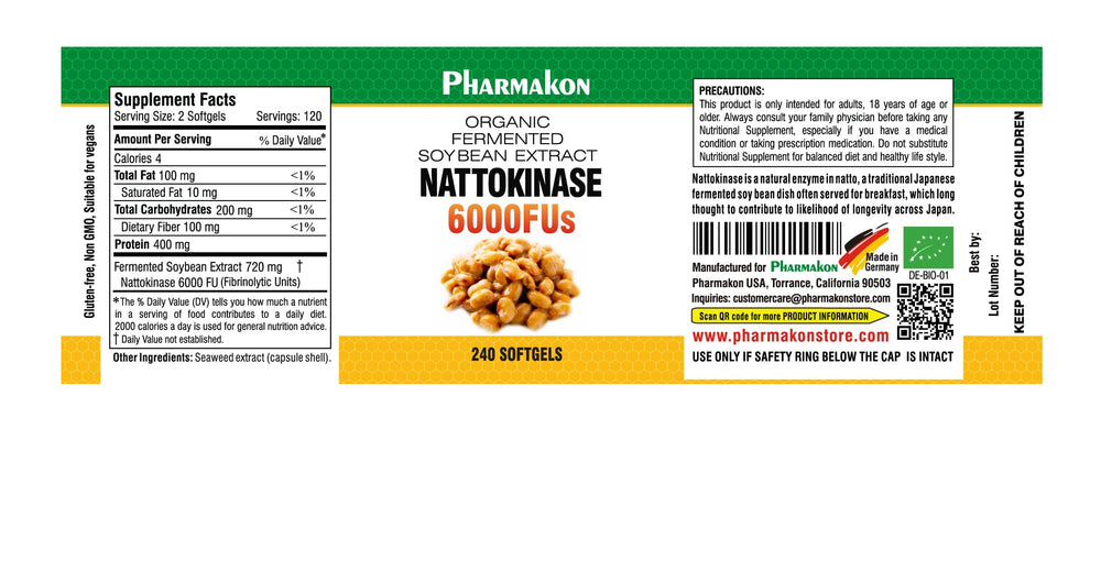 Close up of nattokinase soft capsules