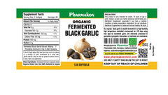 Close-up of PHARMAKON black garlic soft capsules