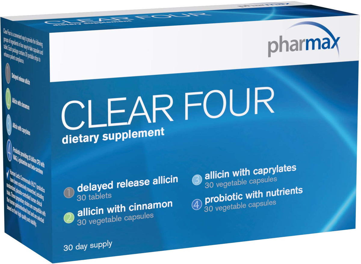 Pharmax Clear Four bottle label