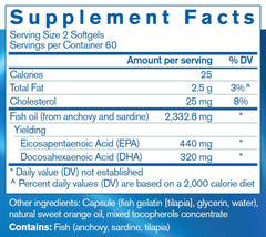 Pharmax Finest Pure Fish Oil Capsules 120-count bottle with capsules